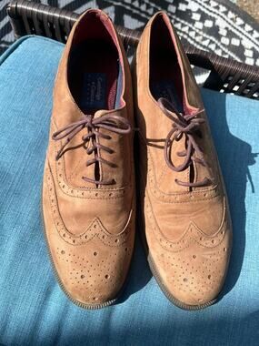 CAMBRIDGE CLASSICS Men's Wingtips Brown Suede Dress Shoes Size 10.5M